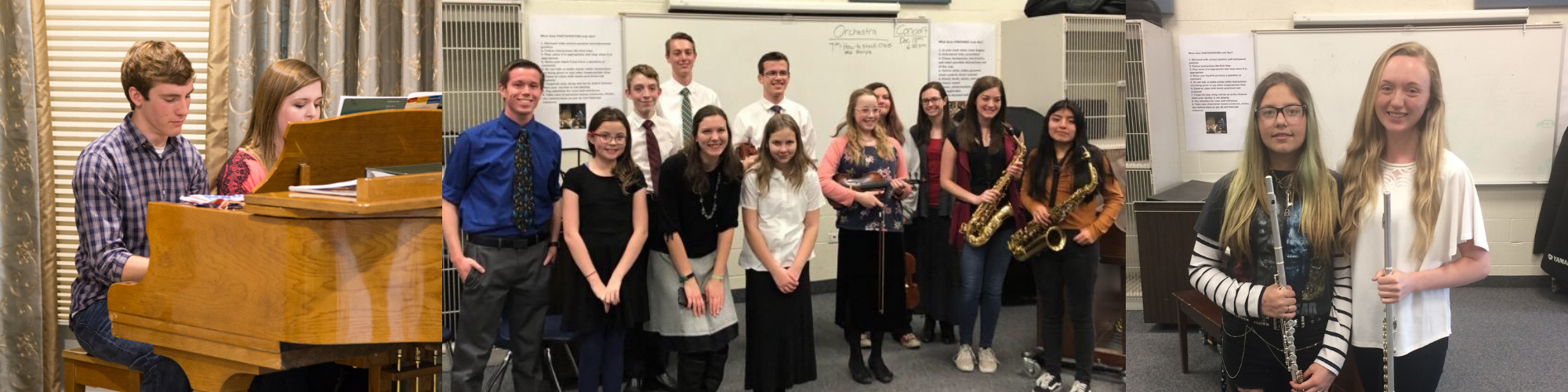 a group of students with instruments